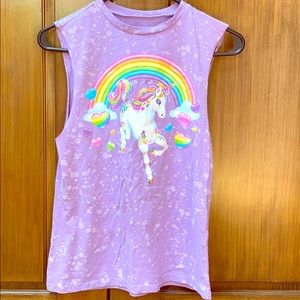 Lisa Frank Unicorn Cut-off T-Shirt XS